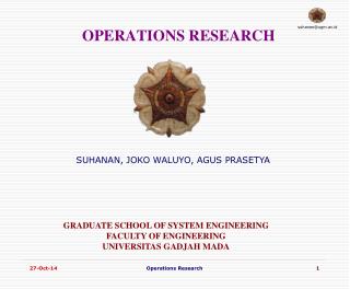 OPERATIONS RESEARCH