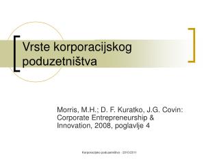 Vrste korporacijskog poduzetništva
