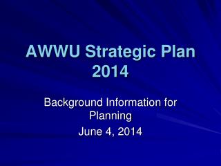 AWWU Strategic Plan 2014