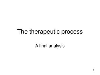 The therapeutic process