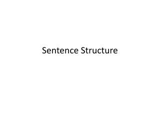 Sentence Structure