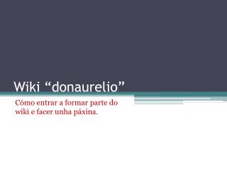 Wiki “donaurelio”