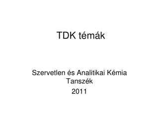 TDK témák