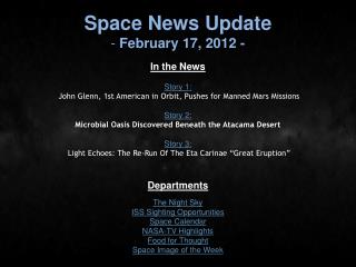 Space News Update February 17, 2012 -