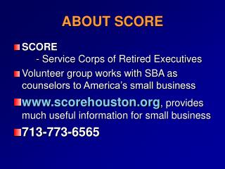ABOUT SCORE