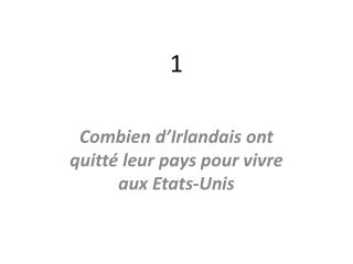 Combien d’Irlandais ont quitté leur pays pour vivre aux Etats-Unis