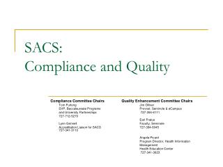 SACS: Compliance and Quality