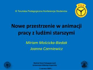 Nowe przestrzenie w animacji pracy z ludźmi starszymi