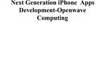 Next Generation iPhone Apps Development-Openwave Computing