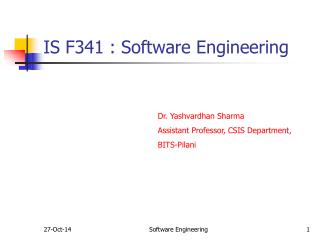 IS F341 : Software Engineering