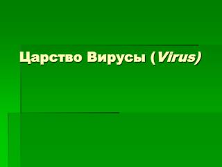 Царство Вирусы ( Virus)