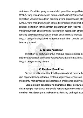 delinkuen. Penelitian yang kedua adalah penelitian yang dilaksanakan Yudiani