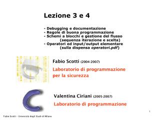 Fabio Scotti (2004-2007) Laboratorio di programmazione per la sicurezza