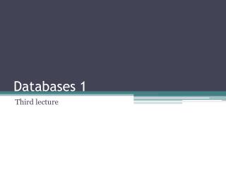 Databases 1