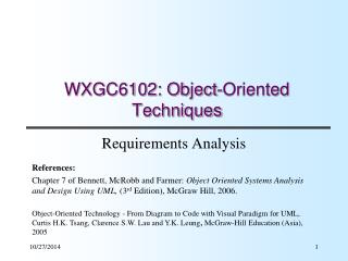 WXGC6102: Object-Oriented Techniques