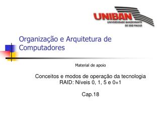 Organização e Arquitetura de Computadores