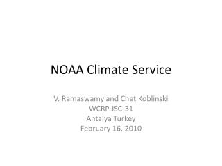 NOAA Climate Service