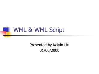 WML &amp; WML Script