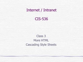 Internet / Intranet CIS-536