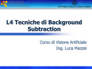 L4 Tecniche di Background Subtraction