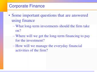 Corporate Finance