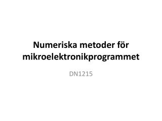 Numeriska metoder för mikroelektronikprogrammet