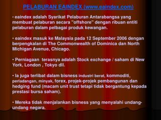 PELABURAN EAINDEX (eaindex)