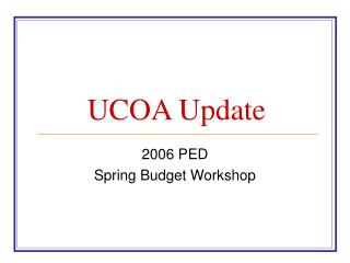 UCOA Update