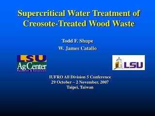 Supercritical Water Treatment of Creosote-Treated Wood Waste