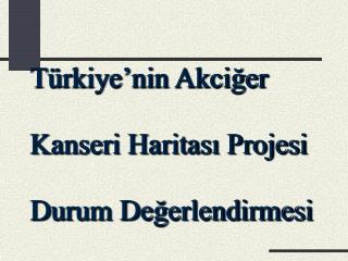 Türkiye’nin Akciğer Kanseri Haritası Projesi Durum Değerlendirmesi