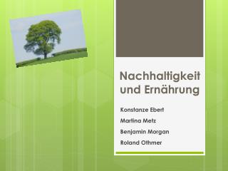 Nachhaltigkeit und Ernährung