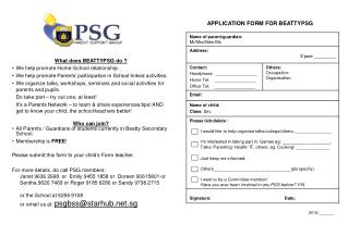 APPLICATION FORM FOR BEATTYPSG