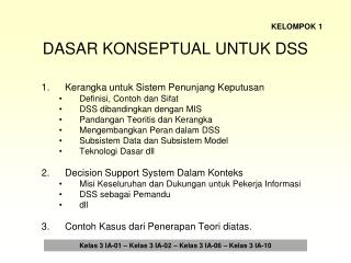 DASAR KONSEPTUAL UNTUK DSS