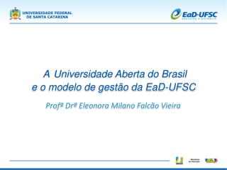 A Universidade Aberta do Brasil Profª Drª Eleonora Milano Falcão Vieira