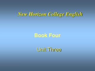 New Horizon College English