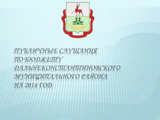 Публичные слушания по бюджету Дальнеконстантиновского муниципального района на 2014 год