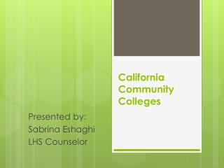 California Community Colleges