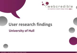 User research findings