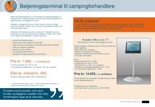 Betjeningsterminal til campingforhandlere