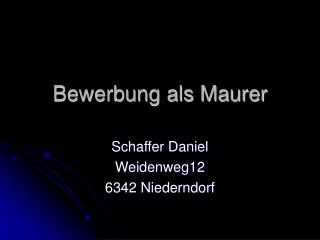 Bewerbung als Maurer