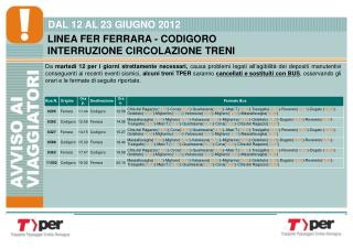 DAL 12 AL 23 GIUGNO 2012