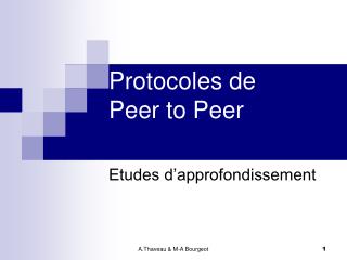 Protocoles de Peer to Peer