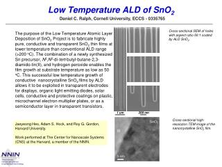 Low Temperature ALD of SnO 2