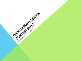 Rain Garden Design Contest 2013