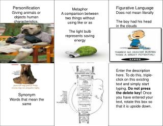 Personification Giving animals or objects human characteristics.