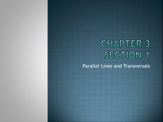 Chapter 3 Section 1