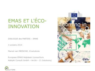 EMAS ET L'ÉCO-INNOVATION