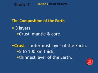 Section 1 Inside the Earth