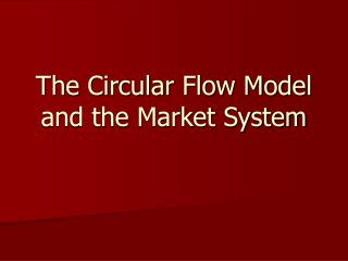 The Circular Flow Model and the Market System