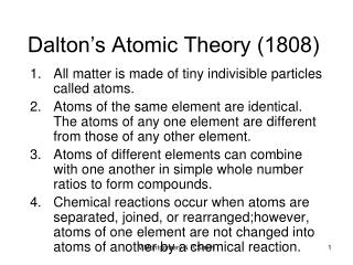 john dalton atomic theory date